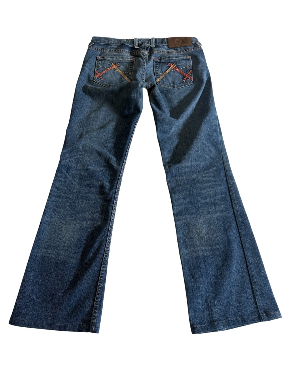 Vintage Y2K Armani Exchange A/X Indigo Whisker Blue Jeans AX291 Sz 4 Short
